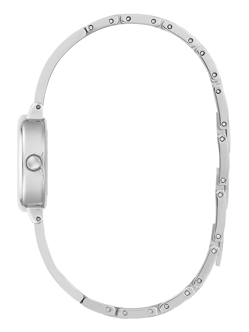 Silver-Tone Oval Analog Watch
