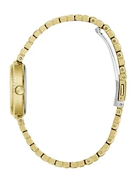 Gold-Tone and Blue Analog Watch
