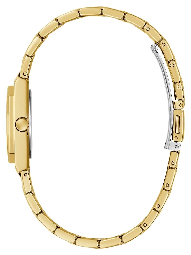 Gold-Tone Rhinestone Analog Watch