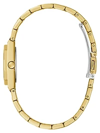 Gold-Tone Rhinestone Analog Watch