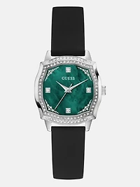 Silver-Tone Silicone Analog Watch