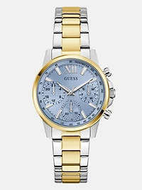 Two-Tone and Blue Chronograph Watch