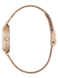 Rose Gold-Tone Oval Analog Watch
