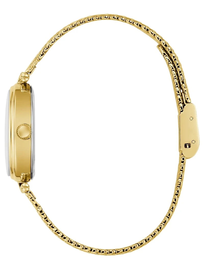 Gold-Tone Red Analog Watch