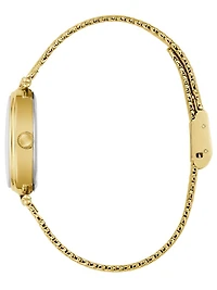 Gold-Tone Red Analog Watch