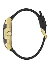 Gold-Tone and Silicone Multifunction Watch