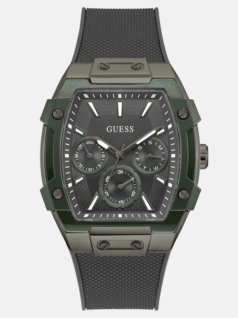 Green and Grey Silicone Multifunction Watch