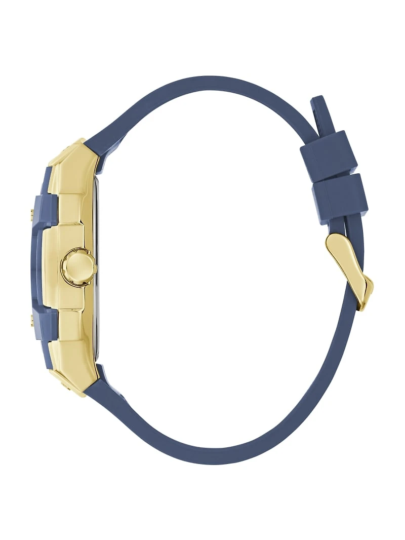 Gold-Tone and Blue Multifunctional Watch