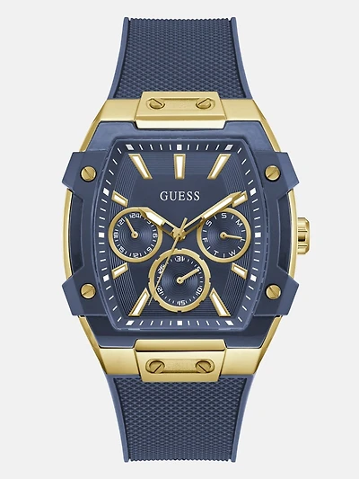 Gold-Tone and Blue Multifunctional Watch