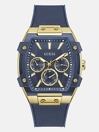 Gold-Tone and Blue Multifunctional Watch