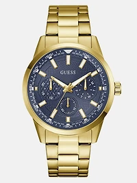 Gold-Tone and Blue Multifunction Watch