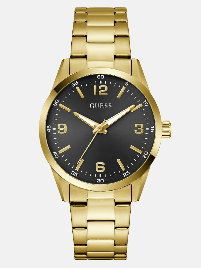 Gold-Tone and Black Analog Watch
