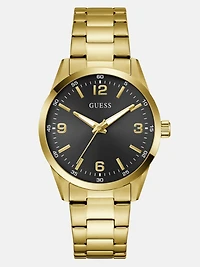 Gold-Tone and Black Analog Watch