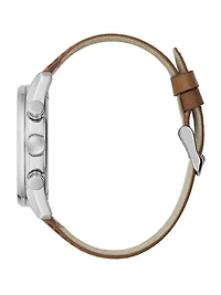 Two-Tone Multifunction Suede Watch