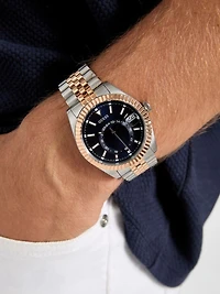 Two-Tone and Blue Analog Watch