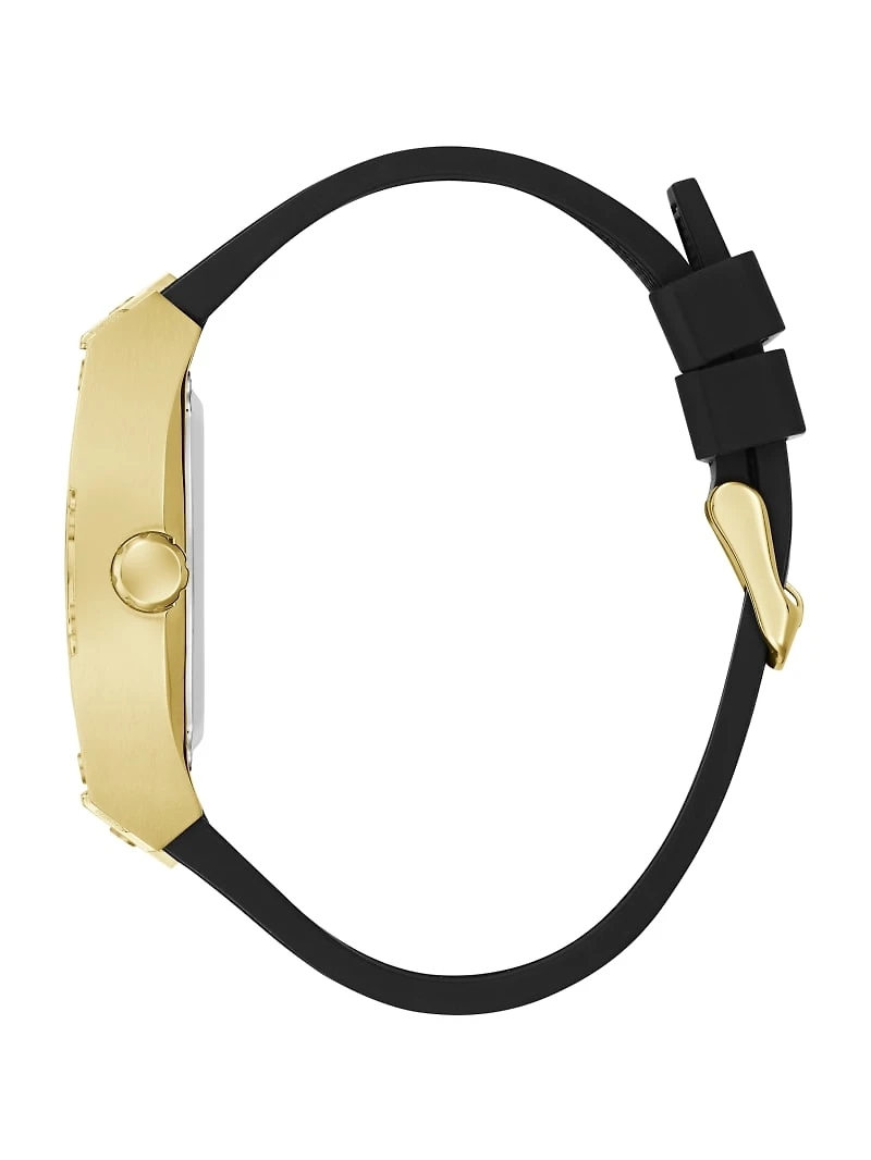 Gold-Tone Silicone Analog Watch