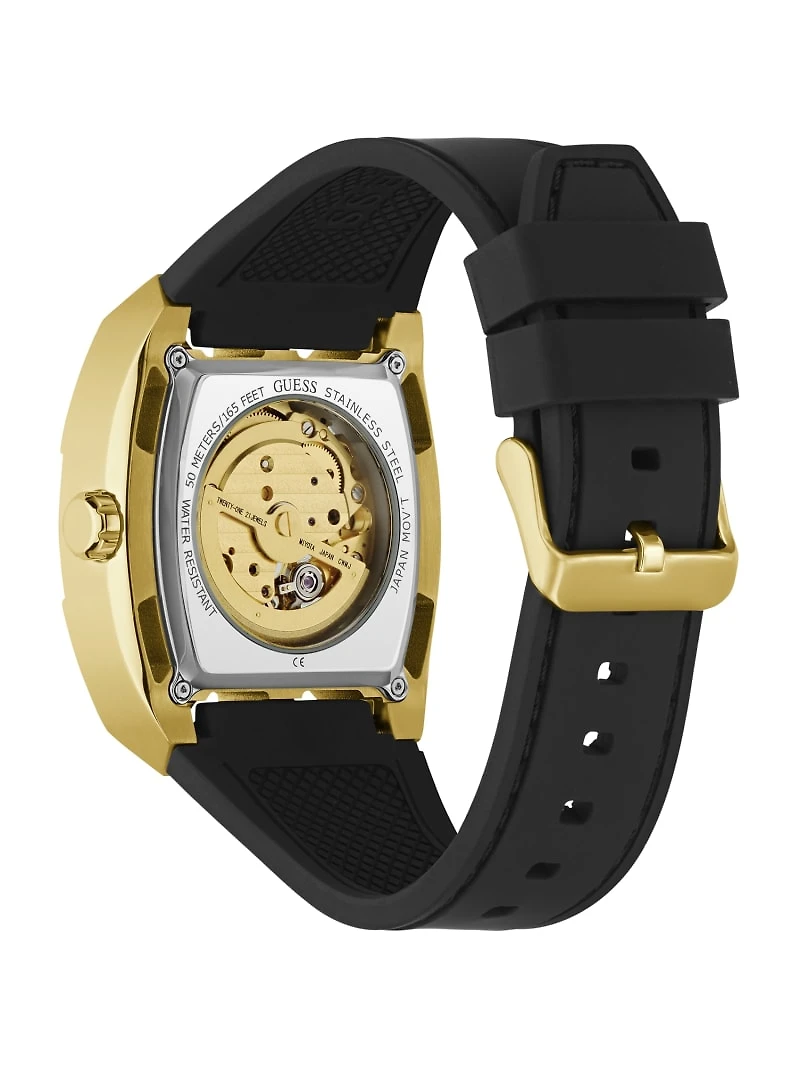 Gold-Tone Silicone Analog Watch