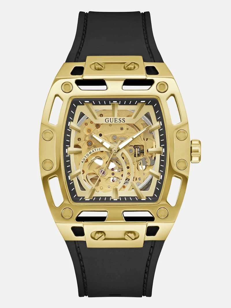 Gold-Tone Silicone Analog Watch