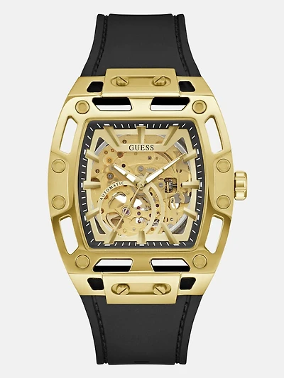 Gold-Tone Silicone Analog Watch