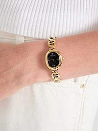 Gold-Tone and Black Analog Watch