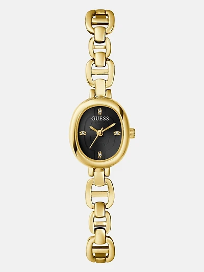 Gold-Tone and Black Analog Watch