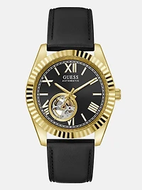 Gold-Tone Analog Leather Watch