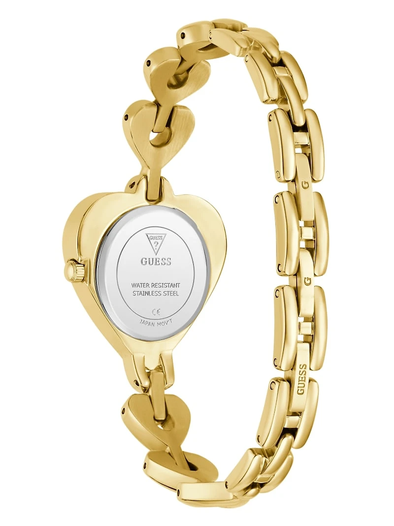Gold-Tone Heart Analog Watch