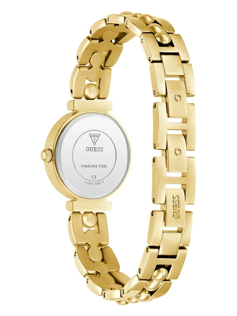 Gold-Tone Beaded Analog Watch