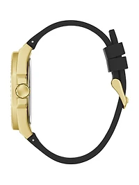 Gold-Tone and Black Multifunctional Watch