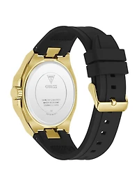 Gold-Tone and Black Multifunctional Watch