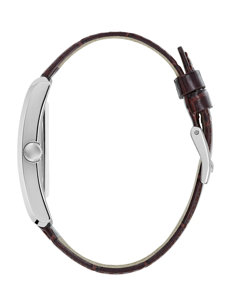 Silver-Tone and Navy Analog Watch