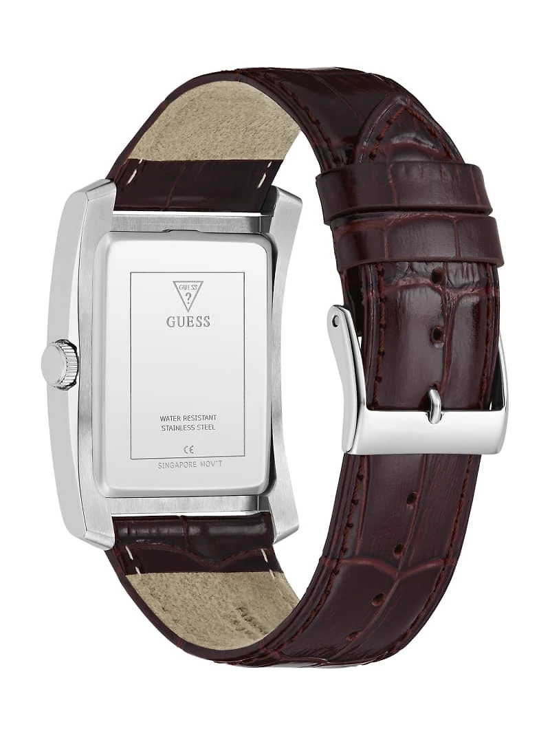 Silver-Tone and Navy Analog Watch