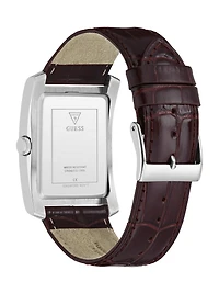 Silver-Tone and Navy Analog Watch