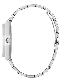 Silver-Tone and Blue Multifunction Watch