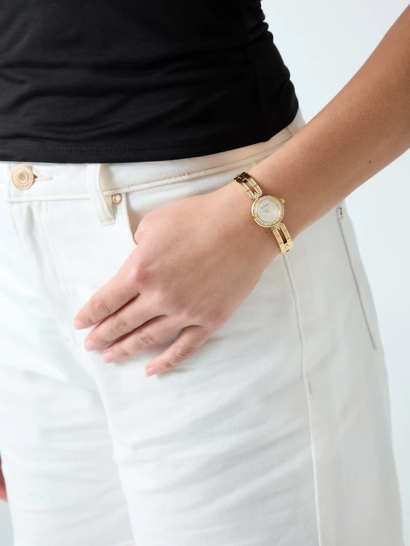 Crystal Recycled Steel analogue watch 22,5 mm