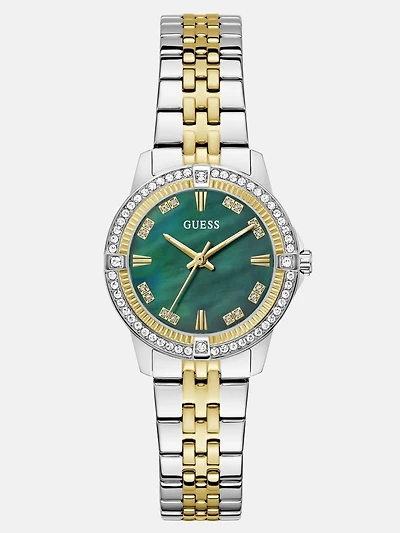 Crystal Stainless Steel analogue watch 32 mm