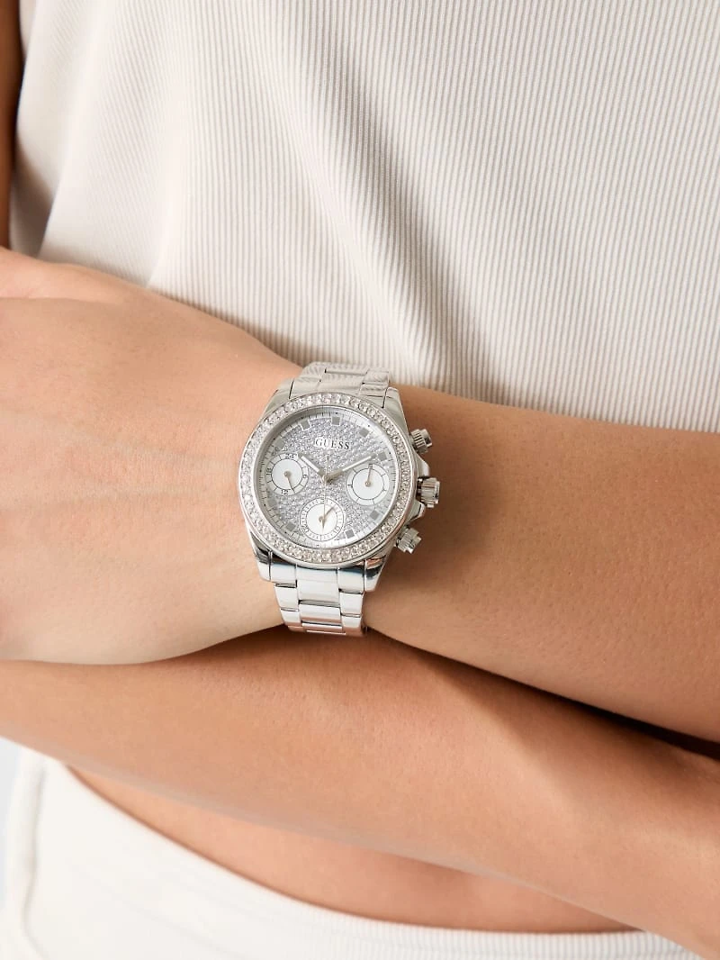 Crystal Stainless Steel multi-function watch