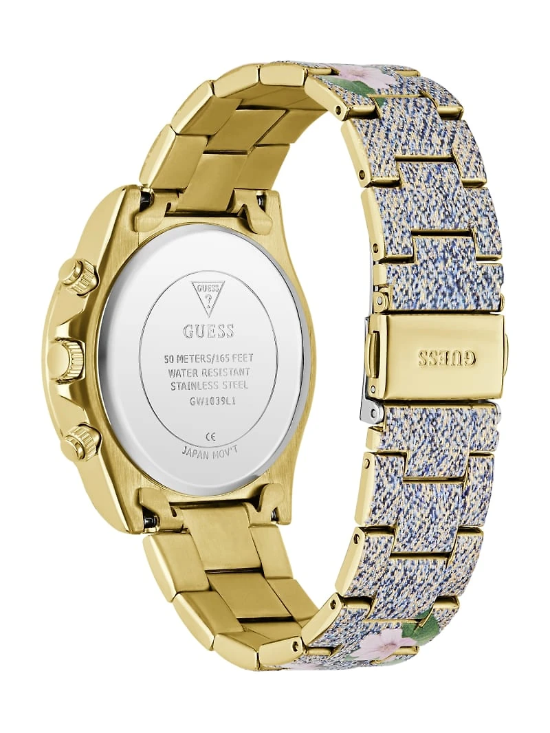 Floral Stainless steel analogue watch mm