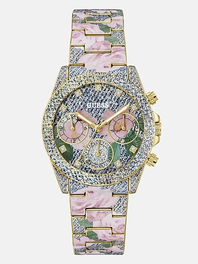 Floral Stainless steel analogue watch mm