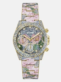 Floral Stainless steel analogue watch mm