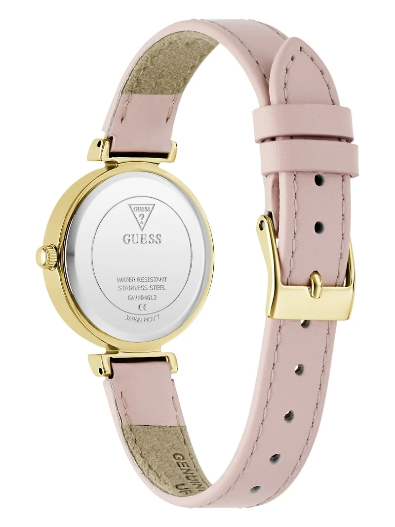 Genuine leather analogue watch 34 mm