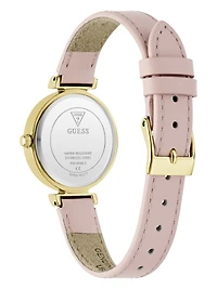 Genuine leather analogue watch 34 mm