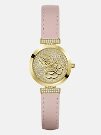 Genuine leather analogue watch 34 mm