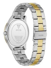 Silver-tone and gold analog watch