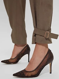 Rhinestone Mesh Pumps