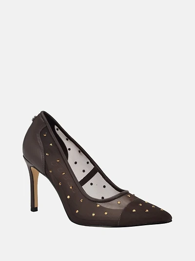 Rhinestone Mesh Pumps