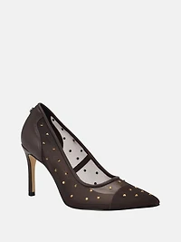 Rhinestone Mesh Pumps