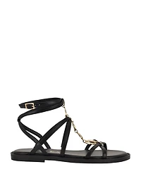 Grunge faux leather sandals