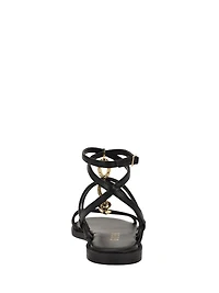 Grunge faux leather sandals