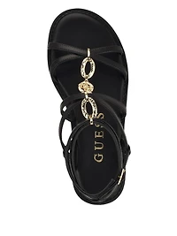 Grunge faux leather sandals